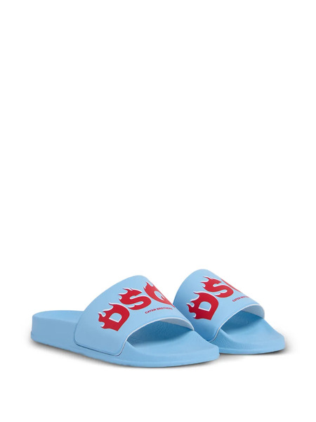  Dsquared2 Kids Logo-detail Slides - Blue 