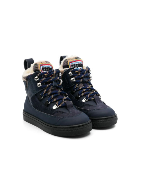  Dsquared2 Kids Logo-embroidered Ankle Boots - Blue 