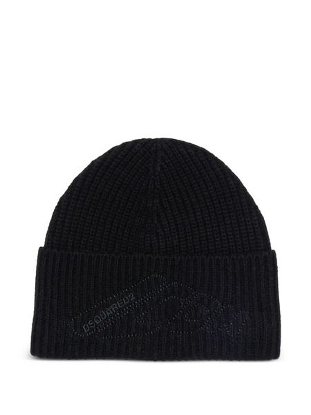  Dsquared2 Kids Logo-embroidered Beanie - Black 