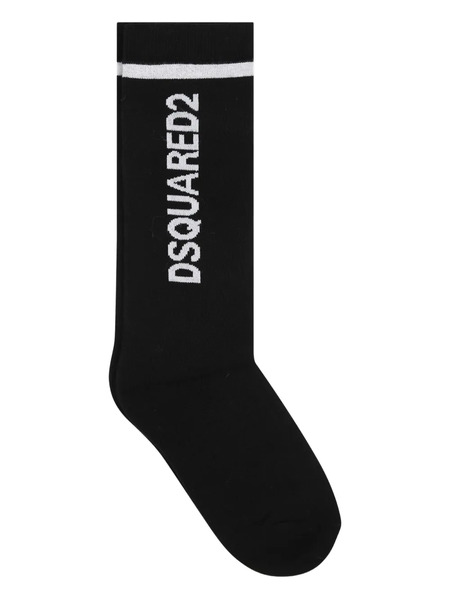  Dsquared2 Kids Logo-embroidered Socks - Black 