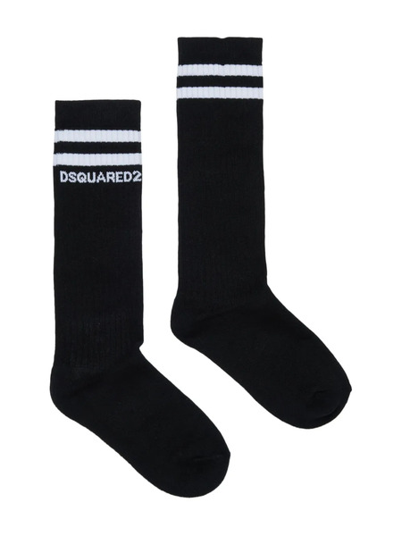  Dsquared2 Kids Logo-knit Socks - Black 
