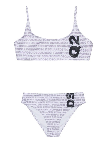  Dsquared2 Kids Logo-pattern Bikini - White 
