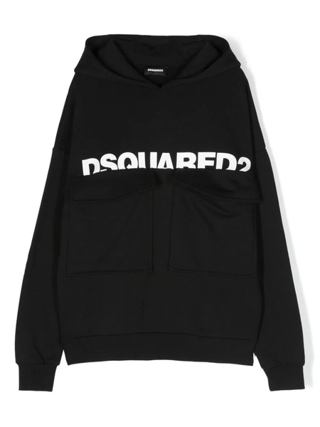  Dsquared2 Kids Logo-print Cotton Hoodie - Black 