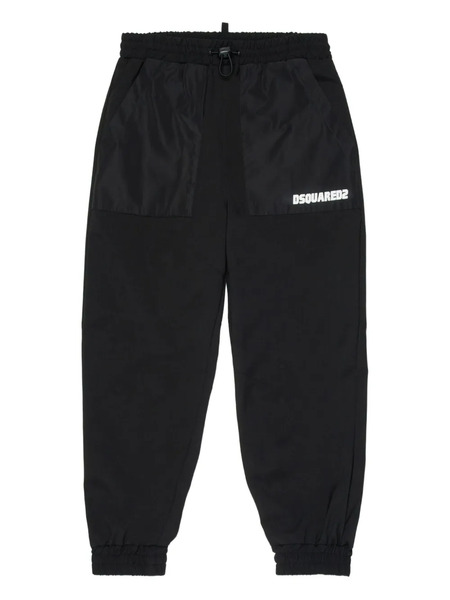  Dsquared2 Kids Logo-print Drawstring Trousers - Black 