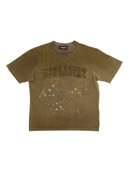  Dsquared2 Kids Logo-print Splatter-effect T-shirt - Green 