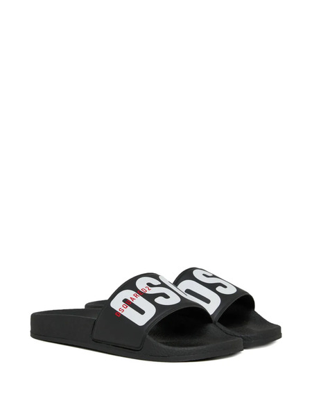  Dsquared2 Kids Logo Slides - Black 