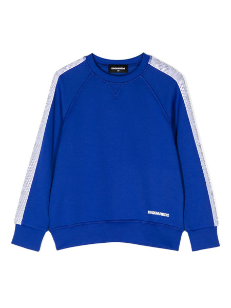  Dsquared2 Kids Logo-tape Crew-neck Sweatshirt - Blue 