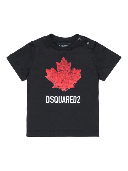 Dsquared2 Kids Maple Leaf Logo T-shirt - Black 