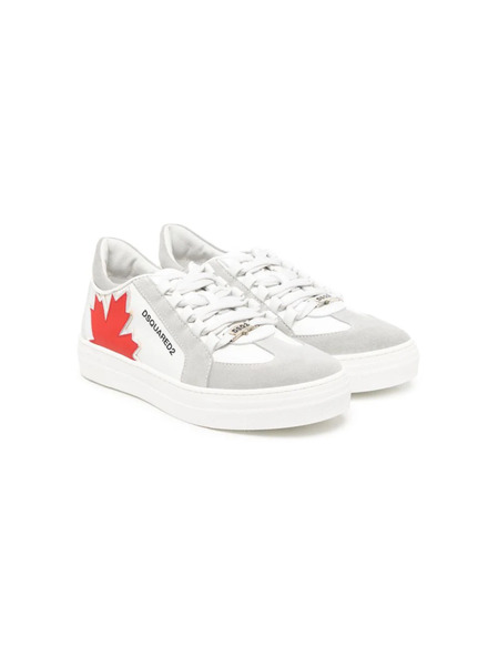  Dsquared2 Kids Maple-leaf Panelled Sneakers - White 