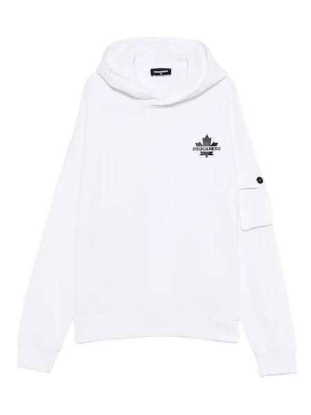  Dsquared2 Kids Maple-leaf Pocket Hoodie - White 