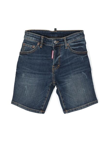  Dsquared2 Kids Mid-rise Denim Shorts - Blue 
