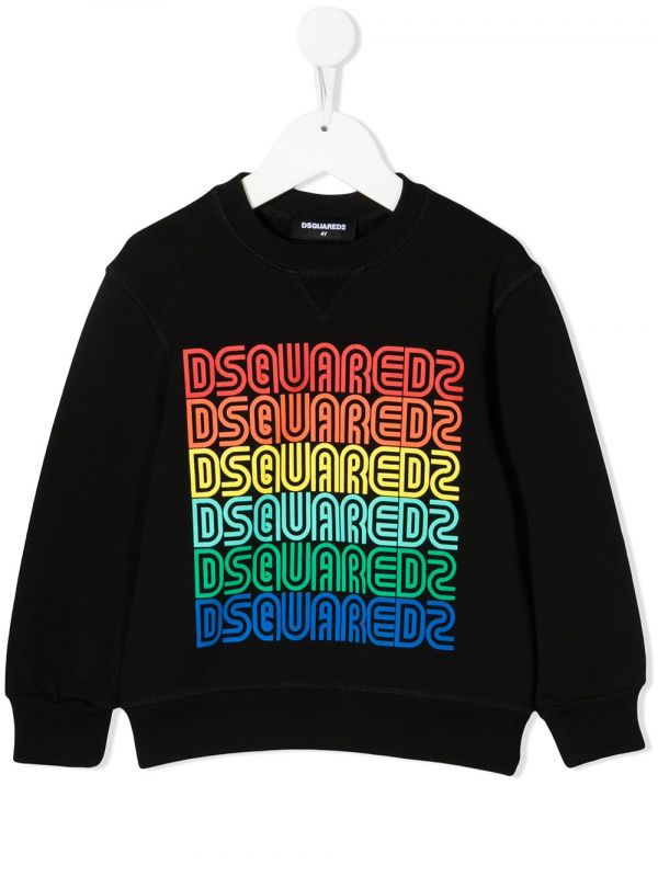  Dsquared2 Kids Multi Logo-print Sweatshirt - Black 