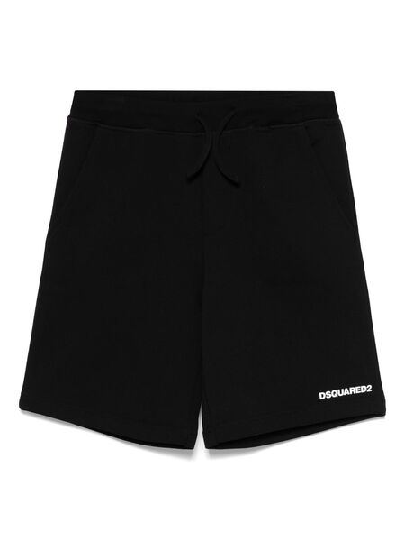  Dsquared2 Kids Rubberised-logo Shorts - Black 