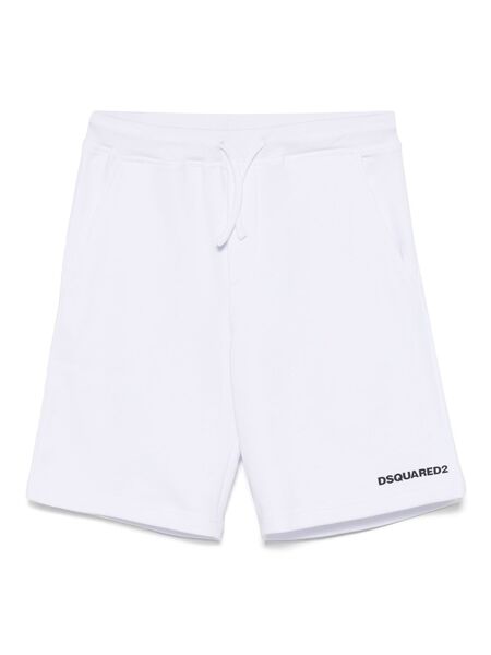  Dsquared2 Kids Rubberised-logo Shorts - White 