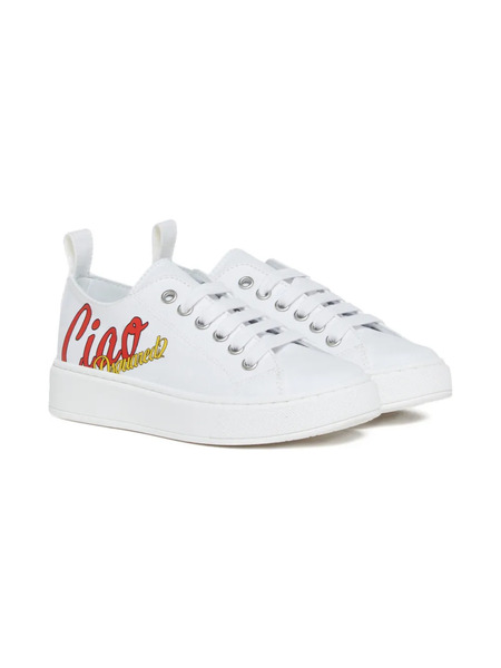  Dsquared2 Kids Slogan-print Sneakers - White 