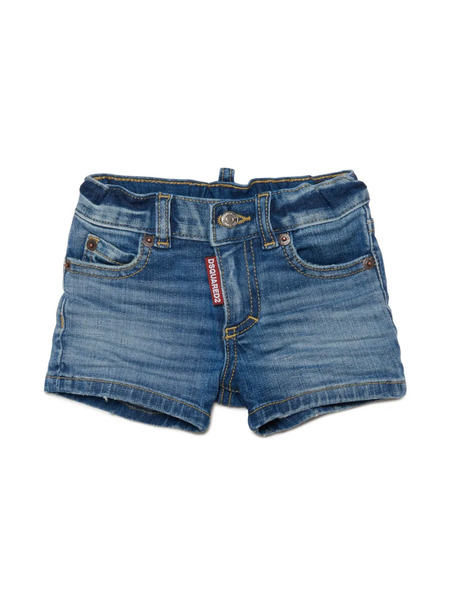  Dsquared2 Kids Whiskering-effect Denim Shorts - Blue 