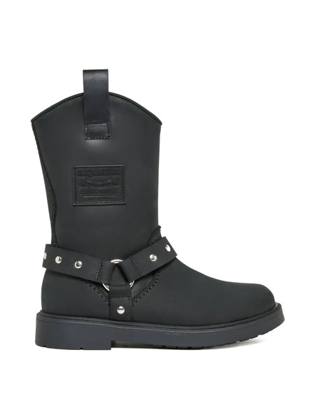  Dsquared2 Kids Zip-detail Leather Buckle Boots - Black 