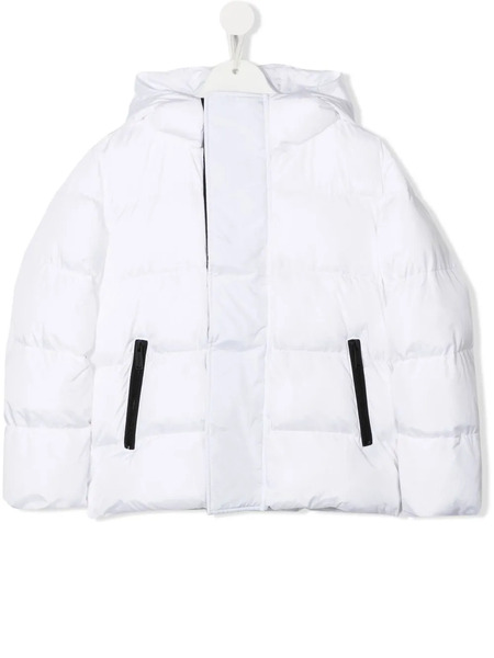  Dsquared2 Kids Zip-pocket Hooded Puffer Jacket - White 
