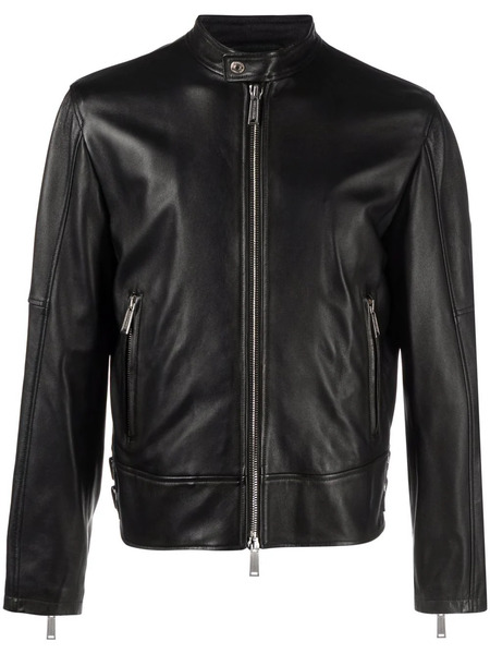  Dsquared2 Leather Biker Jacket - Black 