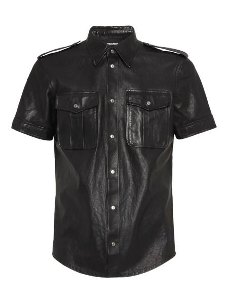  Dsquared2 Leather Shirt - Black 