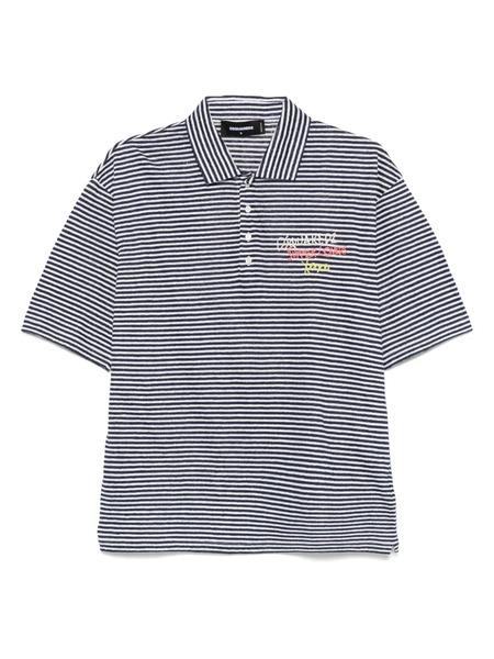  Dsquared2 Linen Polo Shirt - Blue 