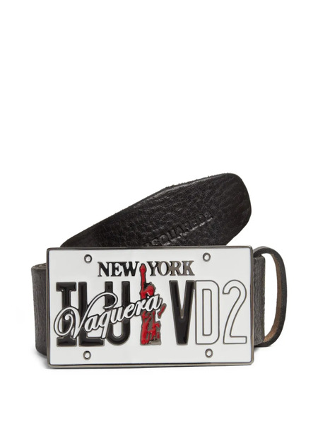  Dsquared2 Logo-buckle Leather Belt - Black 