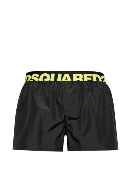  Dsquared2 Logo Elasticated Beach Shorts - Black 