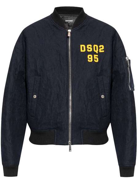  Dsquared2 Logo-embroidered Bomber Jacket - Blue 