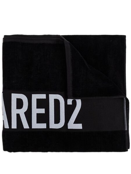  Dsquared2 Logo-intarsia Beach Towel - Black 