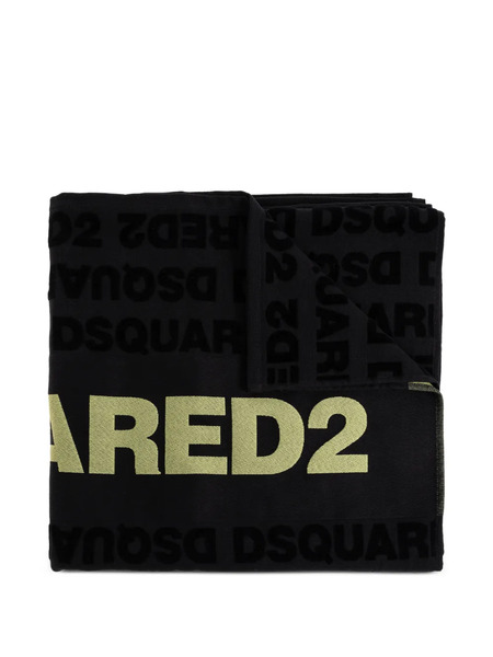  Dsquared2 Logo Jacquard Bath Towel - Black 