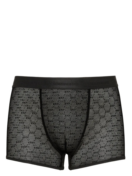  Dsquared2 Logo-jacquard Mesh Boxers - Black 