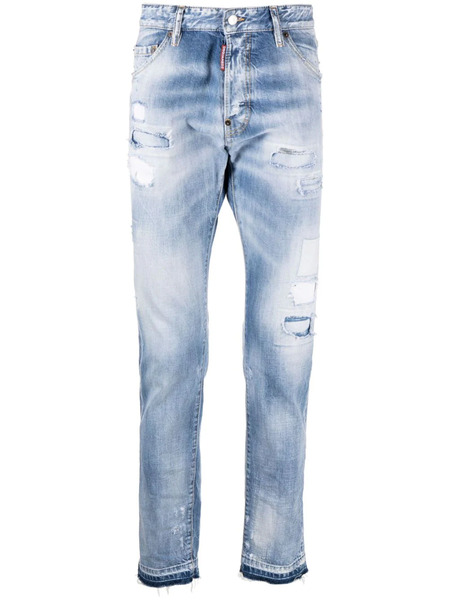  Dsquared2 Logo-patch Distressed Washed Jeans - Blue 