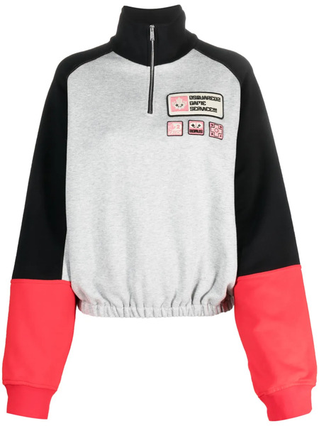  Dsquared2 Logo-patch Panelled Jumper - Grey 
