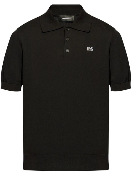  Dsquared2 Logo Patch Polo Shirt - Black 