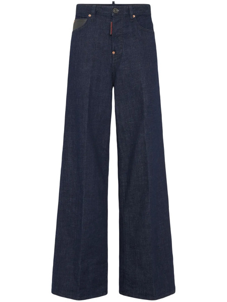  Dsquared2 Logo-patch Wide-leg Jeans - Blue 