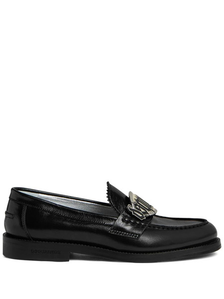  Dsquared2 Logo-plaque Leather Loafers - Black 