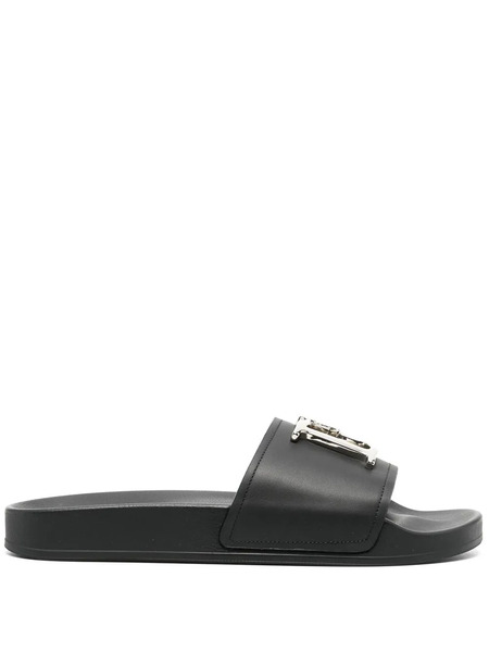  Dsquared2 Logo-plaque Open-toe Slides - White 