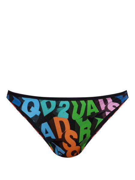  Dsquared2 Logo-print Bikini Bottoms - Black 