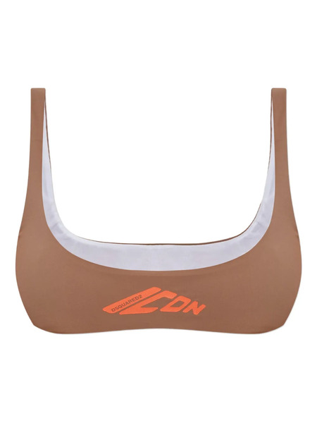 Dsquared2 Logo-print Bikini Bra - Brown 