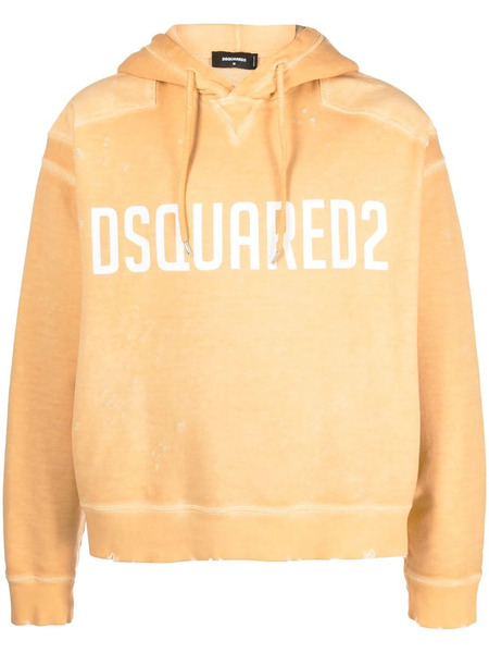  Dsquared2 Logo-print Drawstring Hoodie - Yellow 