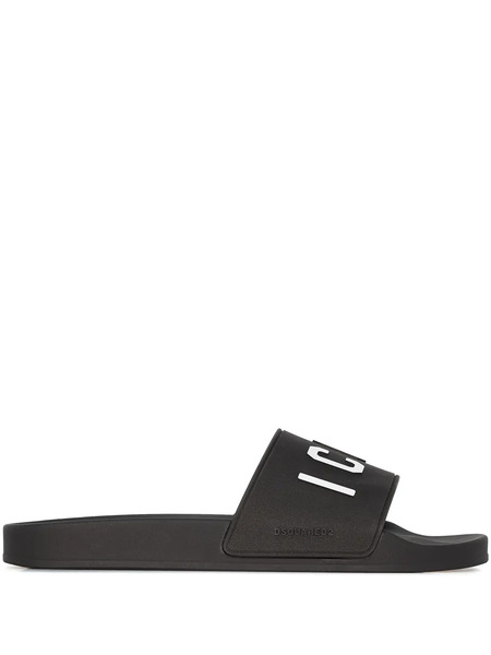  Dsquared2 Logo-print Flat Slides - Black 