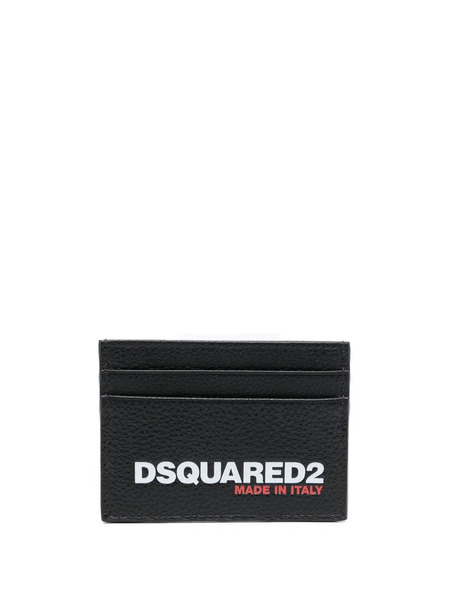  Dsquared2 Logo-print Leather Cardholder - Black 