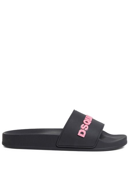  Dsquared2 Logo-print Slides - Black 