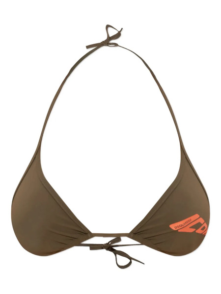  Dsquared2 Logo-print Triangle Bikini Bra - Green 