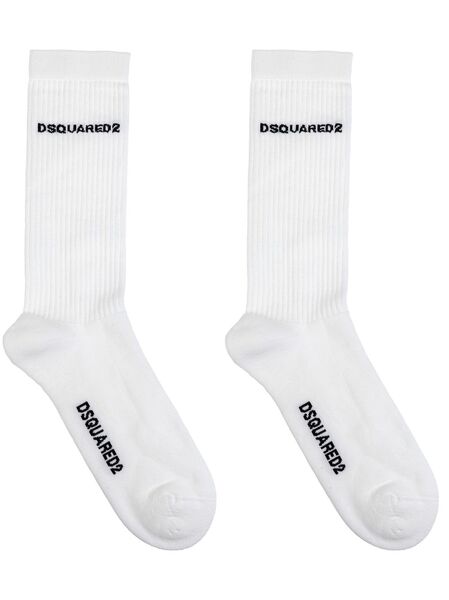  Dsquared2 Logo Socks - White 