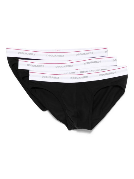  Dsquared2 Logo-waistband Briefs (pack Of Three) - Black 