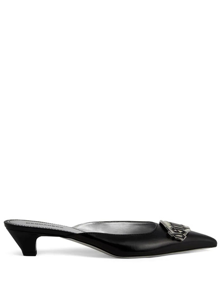  Dsquared2 35mm Logo-plaque Leather Mules - Black 