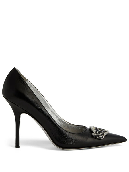  Dsquared2 100mm Logo-plaque Leather Pumps - Black 