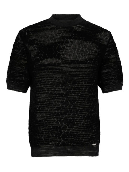  Dsquared2 Open Work Knit T-shirt - Black 