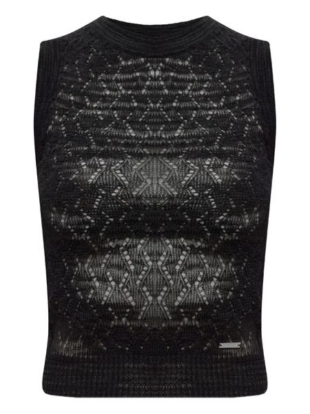  Dsquared2 Openwork Sleeveless Vest - Black 